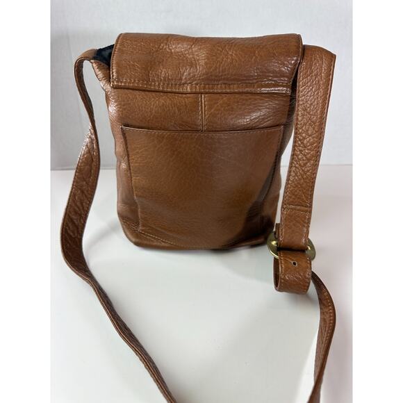 Hobo International Brown Leather Fold Over Flap Shoulder Bag Crossbody Purse - Picture 14 of 16